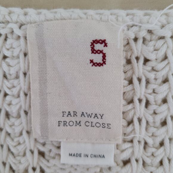 Anthropologie Women's Cable Knit Festival Dress Size Small Boho Wool Blend Ivory - Picture 8 of 12